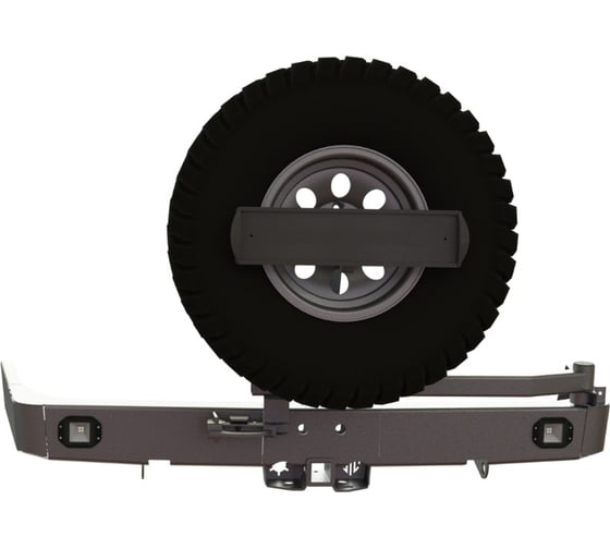 Изображение товара Бампер силовой задний STC Lexus GX470 с квадратом под фаркоп, кронштейном крепления запасного колеса по центру и кронштейном крепления гос номера STC-LGX470-BR-C1