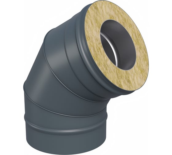 Изображение товара Колено сэндвича МЕТАЛЛИК И КО 135 градусов, 210x150 мм, Оц 0.50, AISI 430 0.80 КОНДЕНСАТ, RAL 7024 О0000148180