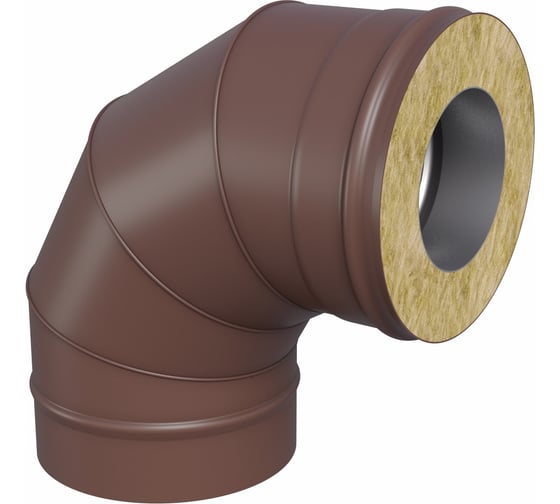 Изображение товара Колено сэндвича МЕТАЛЛИК И КО 90 градусов, 210x150 мм, Оц 0.50 AISI 430 0.80 (КОНДЕНСАТ) (RAL 8017) О0000148183