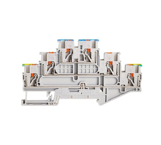 Изображение товара Клемма защитного провода CONTA CPT 2.5-PE/L/N трехъярусная с заземлением нижнего контура, 2.5 кв.мм CPT2.5-PE/L/N Multi color 00-00008668