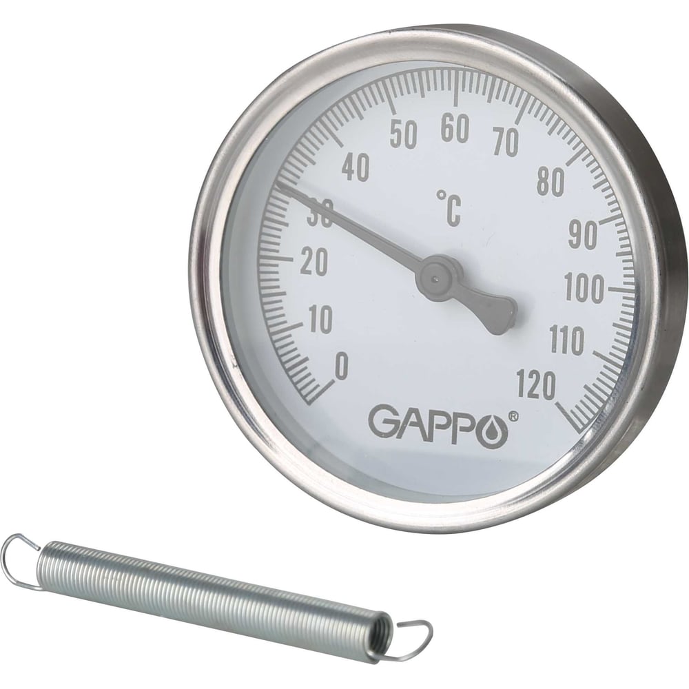 Изображение товара Термометр биметаллический накладной Gappo 1/2 дюйма +120°C