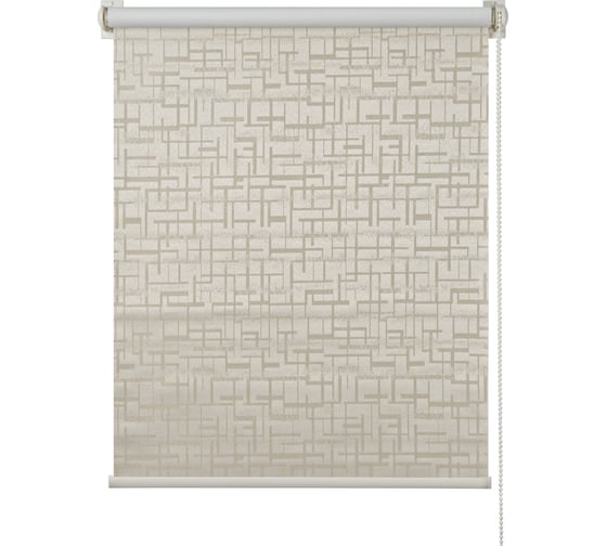 Изображение товара Миниролло ПраймДекор blackout Лабиринт дымчатый белый, 52х170 см 11052095