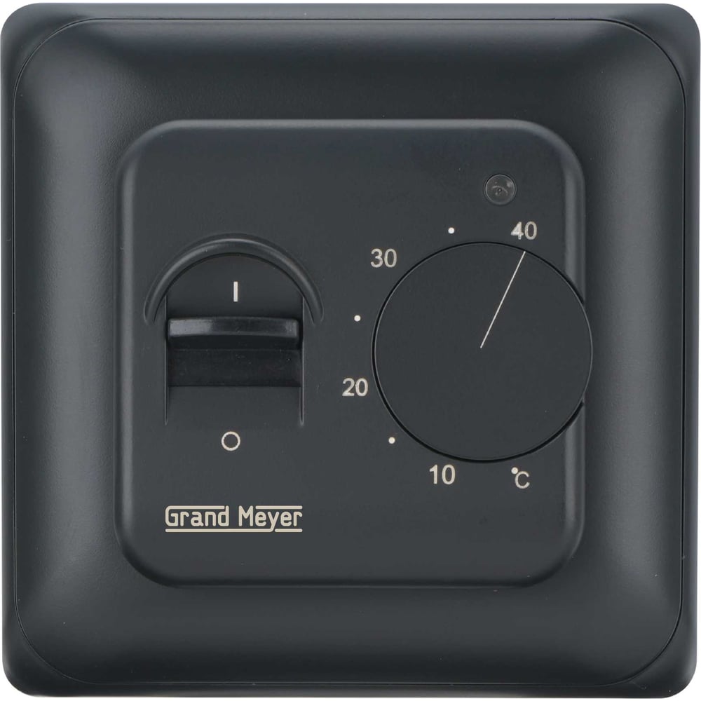 Изображение товара Терморегулятор механический Grand Meyer MST-10 черный матовый для отопления и пола