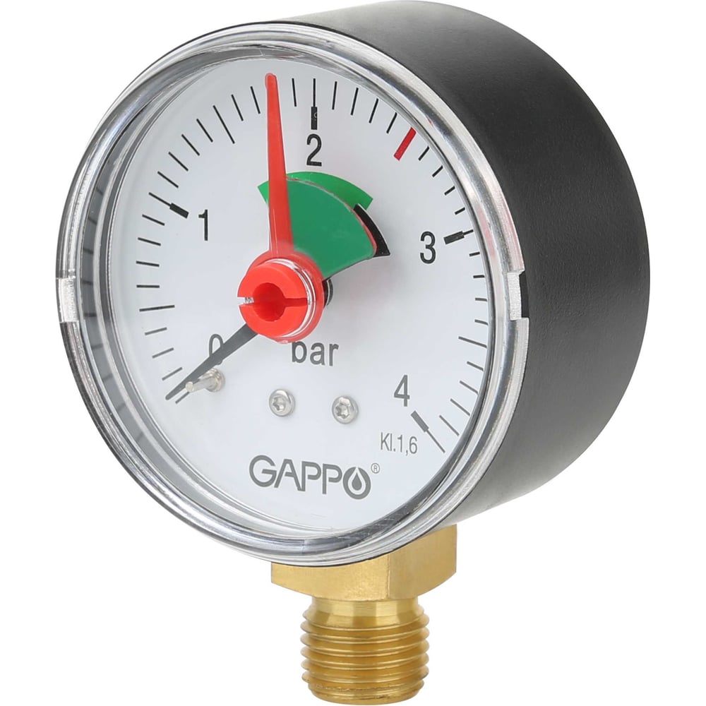 Изображение товара Манометр радиальный Gappo 1/4" 4 бара для давления измерений
