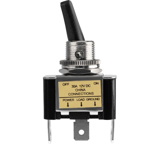 Изображение товара Однополюсный тумблер REXANT 12В, 30А, (3c), ON-OFF, с красной LED-подсветкой (ASW-07D-2) 06-0334-B