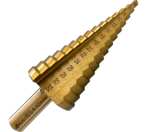 Изображение товара Сверло ступенчатое по металлу MKSS Toolbox HSS TiN 4-32мм ST1432