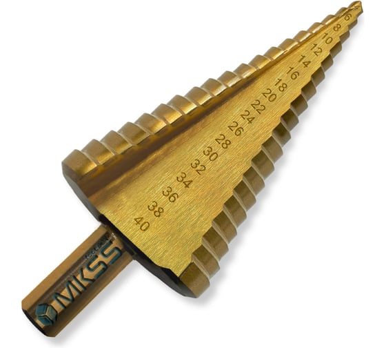 Изображение товара Сверло ступенчатое по металлу MKSS Toolbox HSS TiN 4-40мм ST1440