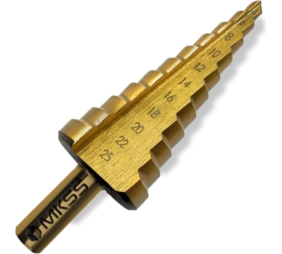 Изображение товара Сверло ступенчатое по металлу MKSS Toolbox HSS TiN 4-25мм ST1425