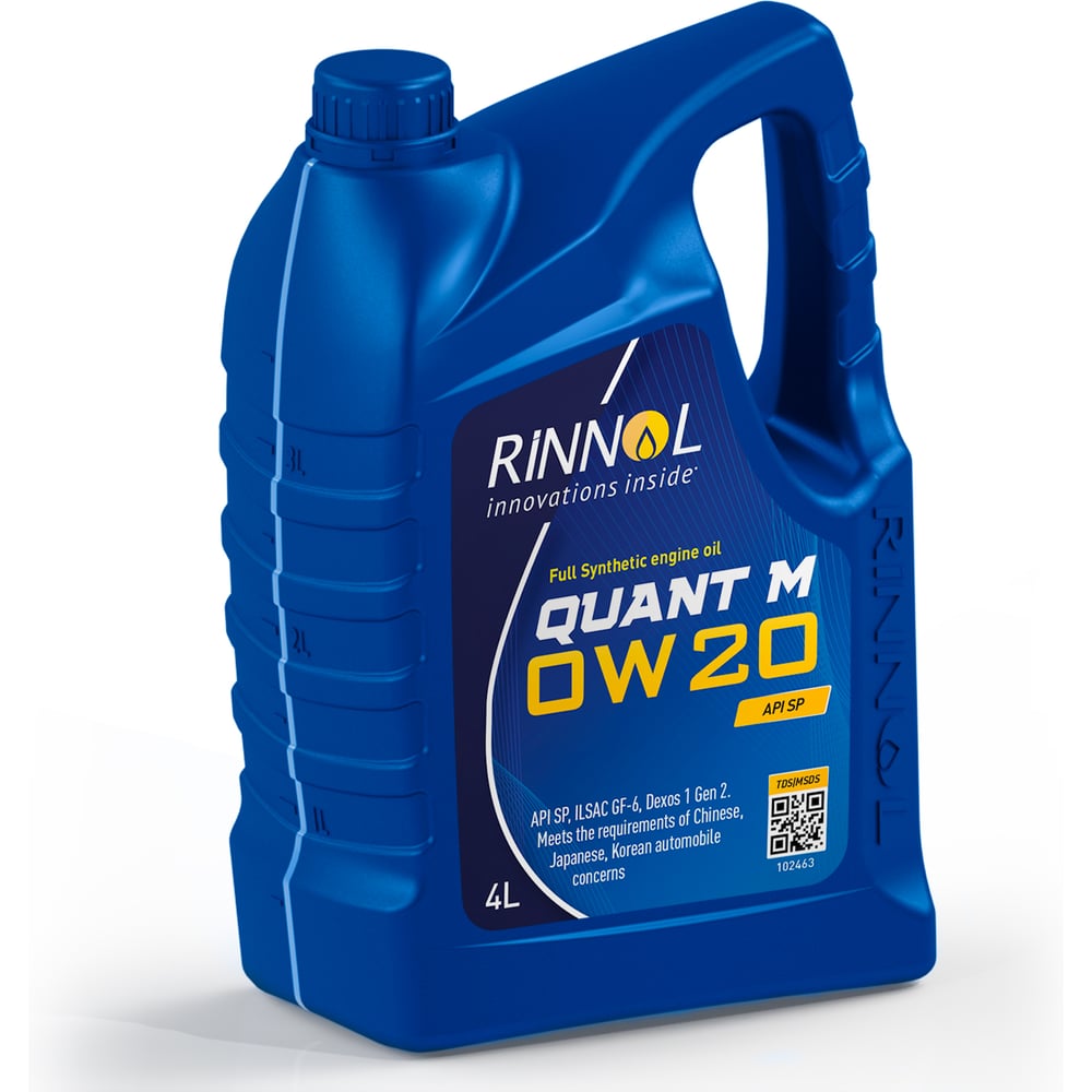 Изображение товара Моторное синтетическое масло RINNOL QUANT M 0W-20 e4L 4 литра для легковых автомобилей