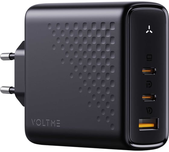 Изображение товара СЗУ VOLTME Revo 140CCA USB-C+USB-С+USB-A, GaN, 140W, PD3.1, QC5, черный V2027