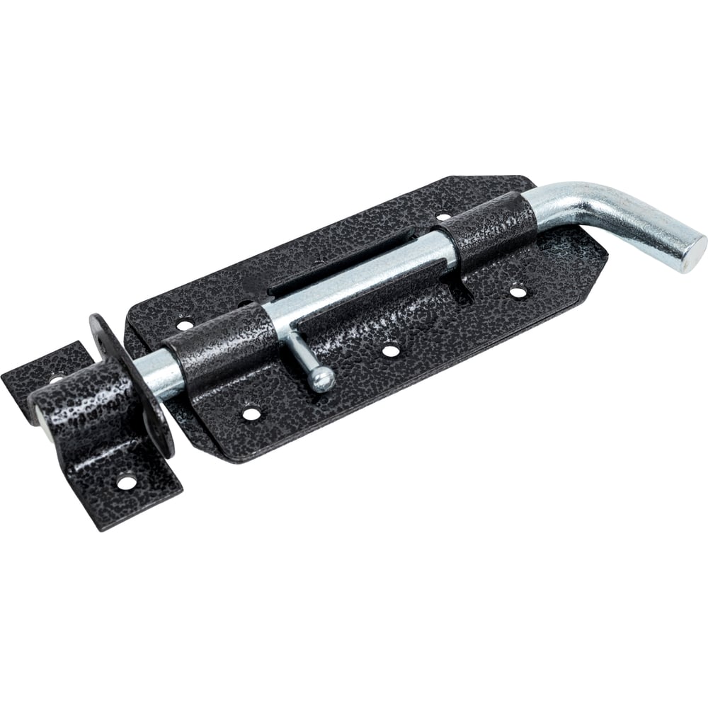 Изображение товара Засов накладной дверной страж гаражный серебро с круглым ригелем L-210 мм Д806