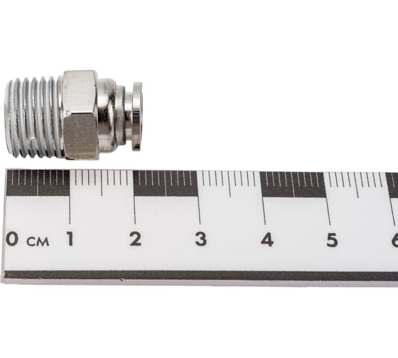 Изображение товара Фитинг цанговый прямой металлический BlackWeld 6 мм, наружная резьба 1/4" 6101bw