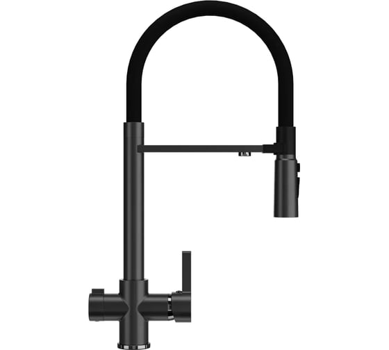 Изображение товара Смеситель для кухни ULGRAN 026 черный матовый U-026 черный матовый