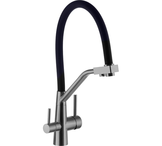 Изображение товара Сместитель с отдельным краном питьевой воды Гейзер Ниагара, серый 25764