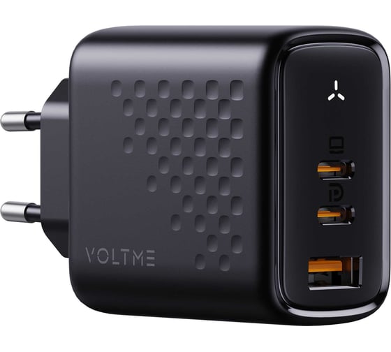 Изображение товара Сетевое зарядное устройство VOLTME Revo 67CCA USB-C+USB-С+USB-A, GaN, 67W, PD3.0, QC4.0+, черный, V2023V1