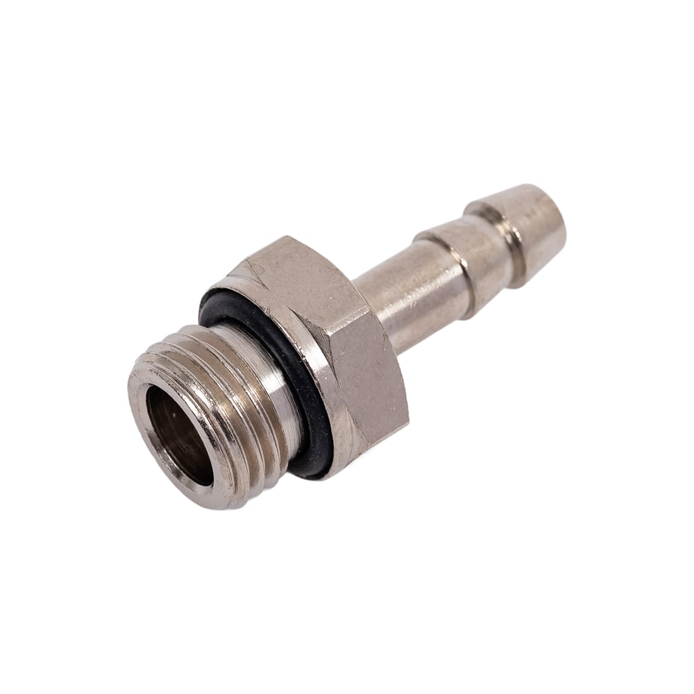 Изображение товара Штуцер BTI под шланг 7 мм с резиновым кольцом никелированная латунь