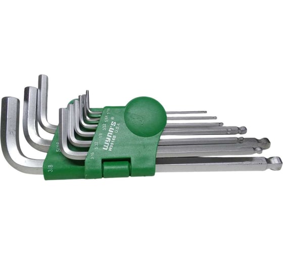 Изображение товара Набор шестигранных ключей WYNNS (дюймовые) 9шт (1/16-3/8) W9916В 00000023084