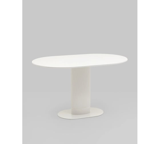 Изображение товара Стол для кухни обеденный овальный Стул Груп Mystery 130х80, белый, МДФ T-015 custard top