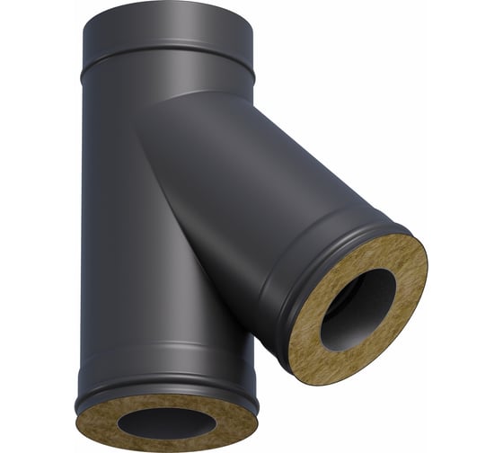 Изображение товара Тройник сэндвича-И Металлик и Ко 135x200x115, Оц 0.50, AISI 430 0.80, конденсат, RAL 9005, терм. о О0000148206