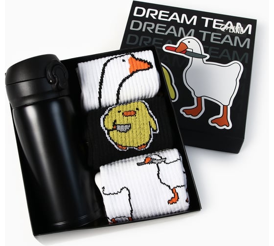 Изображение товара Подарочный набор термос и носки KAFTAN 3 пары Dream team, р. 41-44 (27-29 см) 10804795