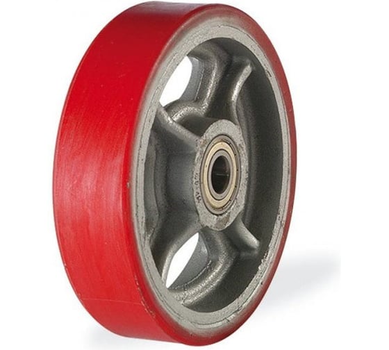 Изображение товара Большегрузное колесо с полиуретановой шинкой KAMA 150 мм, посадка на ось 17 мм 150х45x17-DOR