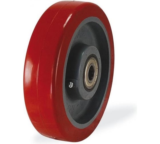 Изображение товара Большегрузное колесо с полиуретановой шинкой KAMA 200 мм, посадка на ось 20 мм 200x50x20-KUR