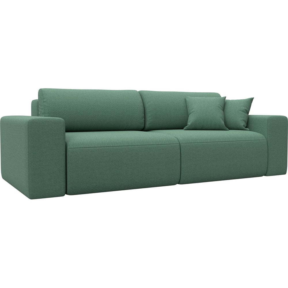 Изображение товара Диван прямой Лига-036 НПБ Классик зеленый современный с ящиком и подлокотниками