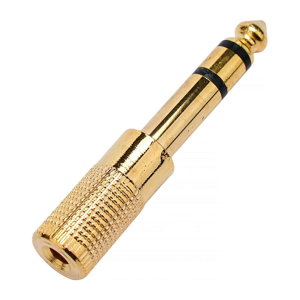 Изображение товара Аудио переходник Cablexpert Jack6.3(M) на Jack3.5(F) стерео золотой