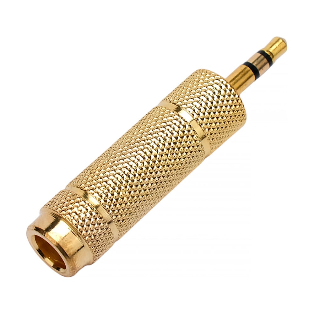 Изображение товара Переходник аудио Jack3.5(M) на Jack6.3(F) золотой Cablexpert A-35M-63F