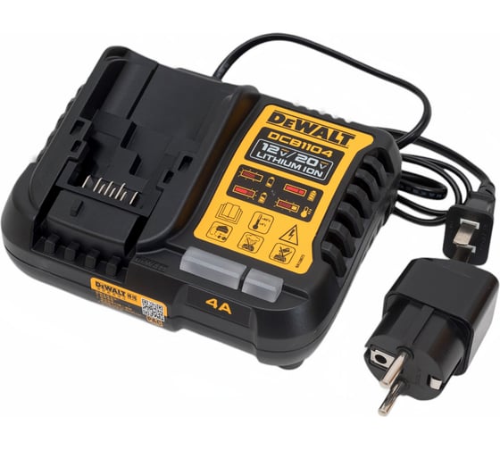 Изображение товара Зарядное устройство Dewalt для сдвижных батарей Li-Ion Dewalt 12/20/60 В, ток 4A DCB1104