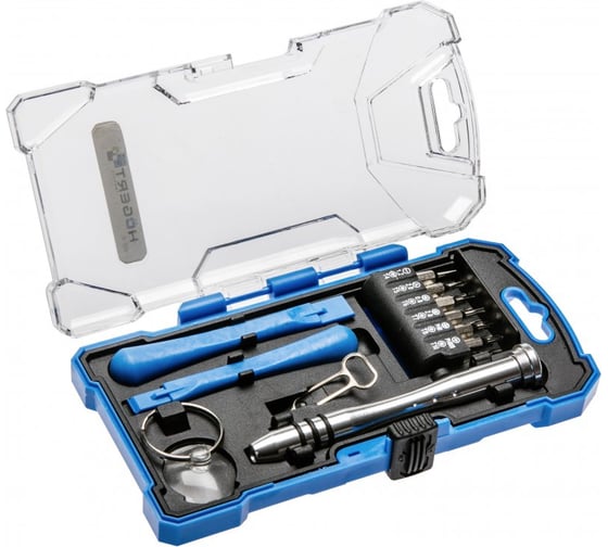 Изображение товара Набор для ремонта телефонов с отверткой для точных работ и битами HOEGERT TECHNIK 17 шт HT1S271