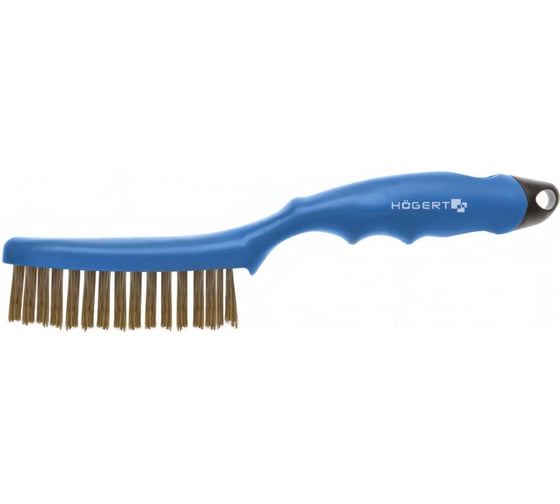Изображение товара Проволочная щетка HOEGERT TECHNIK четырехрядная, латунная проволока HT3B623