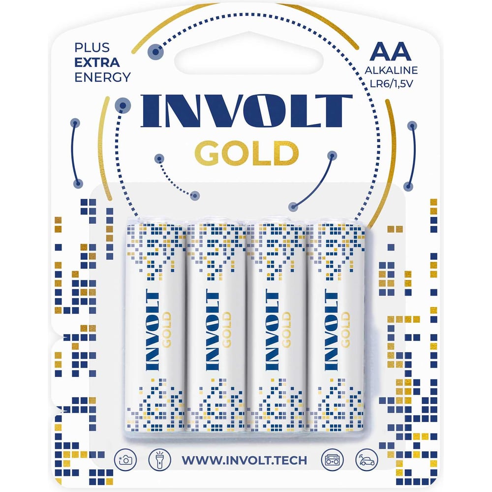 Изображение товара Батарейки INVOLT GOLD AA 48 штук щелочные 1.5 В пальчиковые