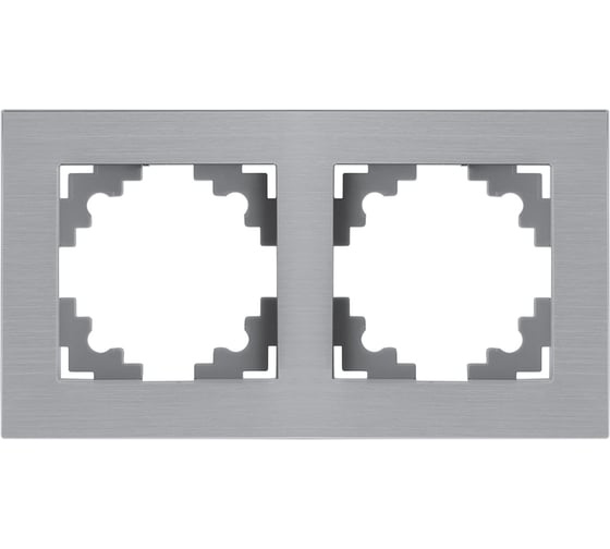 Изображение товара Рамка STEKKER 2-местная, металл,, MFR00-7002-03, серия Катрин, серебро, 50015