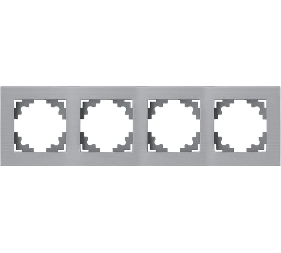 Изображение товара Рамка STEKKER 4-местная, металл, серия Катрин, MFR00-7004-03, серебро 50023