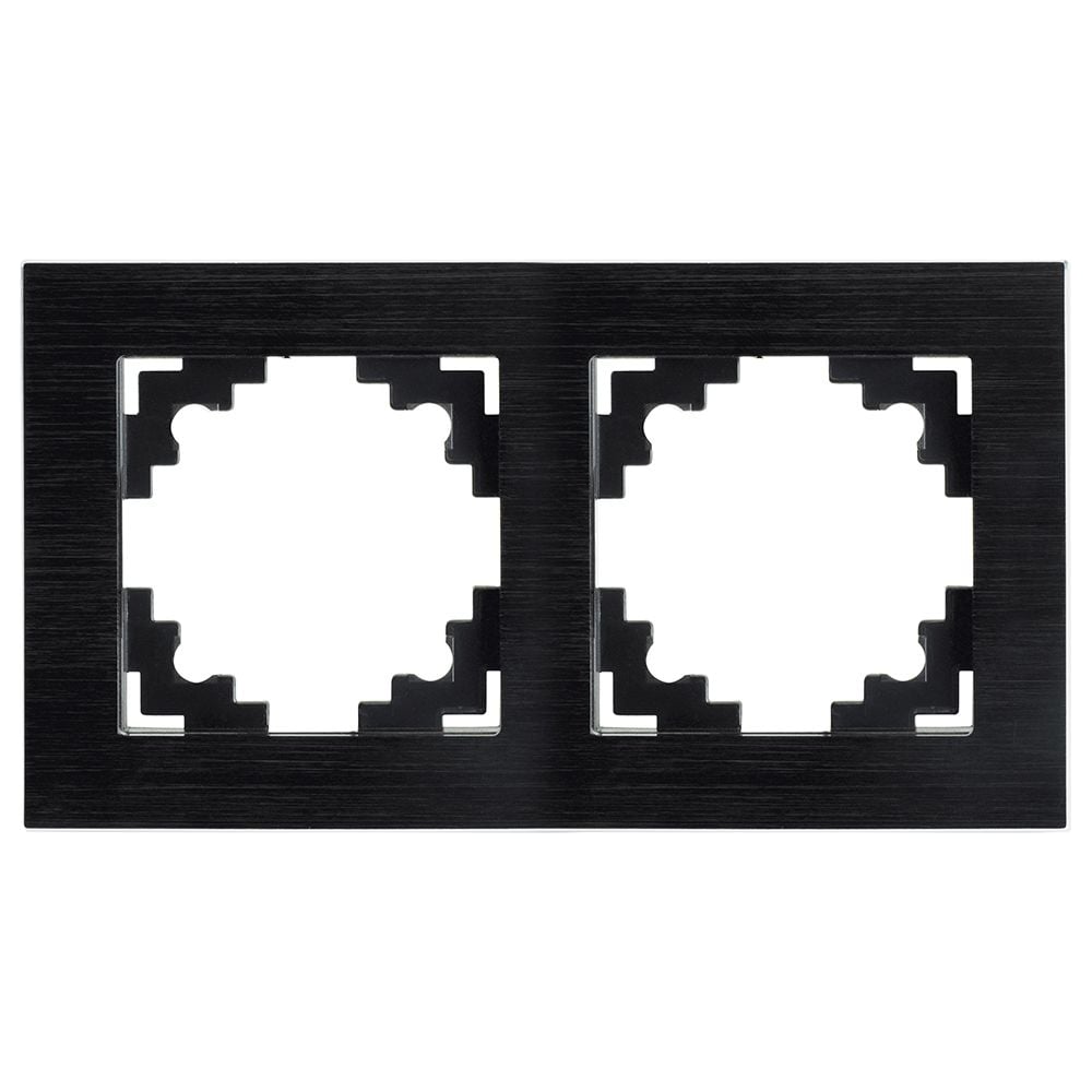 Изображение товара Рамка STEKKER 2-местная Катрин черный металл MFR00-7002-05