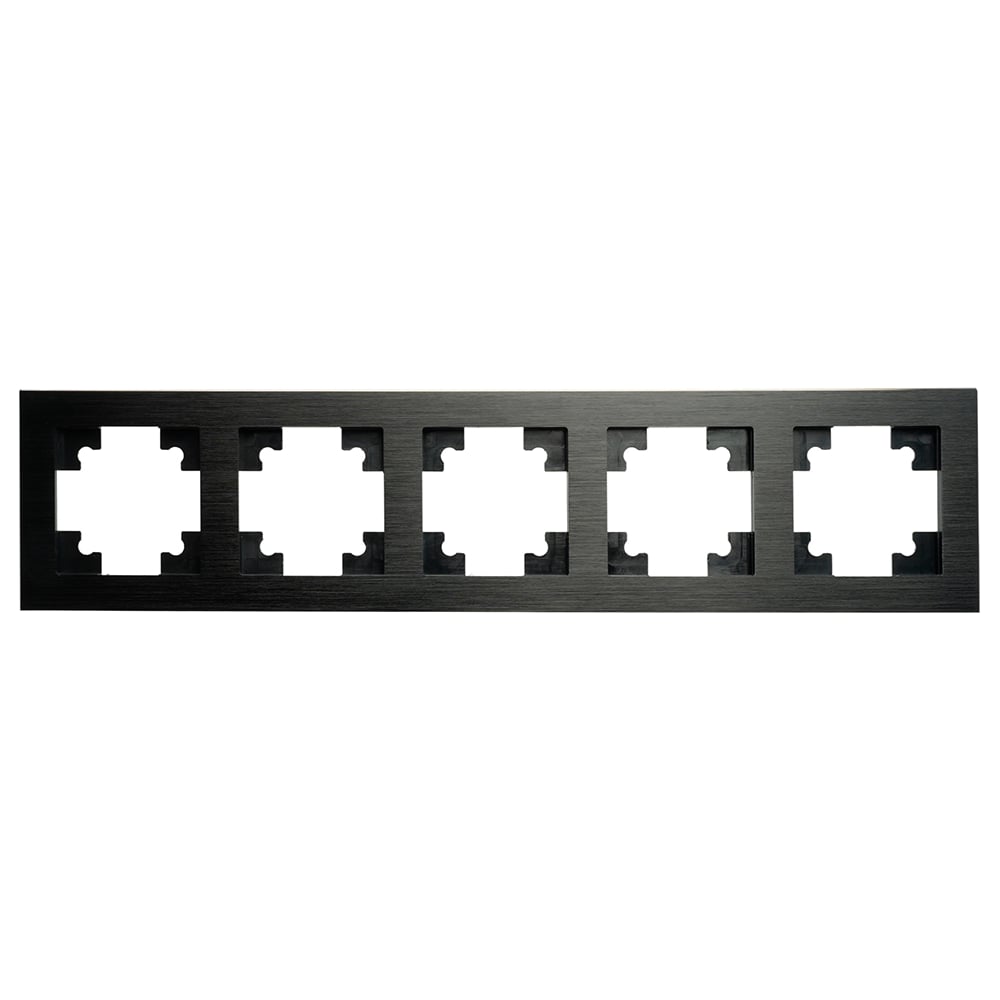 Изображение товара Рамка STEKKER 5-местная, металл, серия Катрин, черная, MFR00-7005-05
