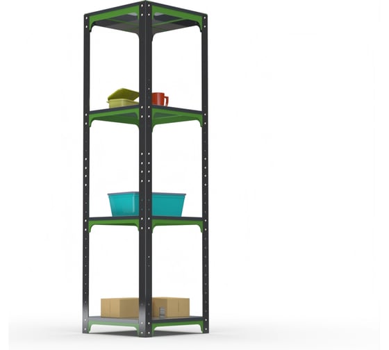 Изображение товара Стеллаж ООО Металекс Metalex Kit Comfort 2000х400х400 4 полки (Серо-зеленый) / 202013