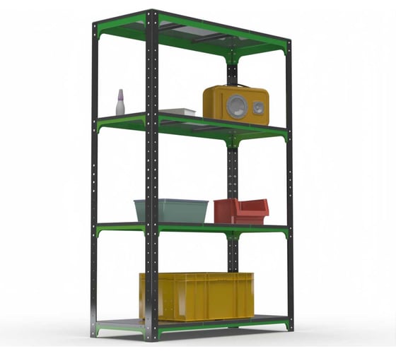 Изображение товара Стеллаж ООО Металекс Metalex Kit Comfort 1800х1600х300 4 полки (Серо-зеленый) / 202051