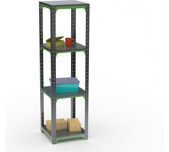Изображение товара Стеллаж ООО Металекс Metalex Kit Comfort 2000х600х600 4 полки (Серо-зеленый) / 202015
