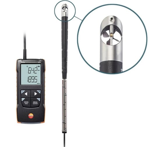 Изображение товара Анемометр Testo 416 с подключением к приложению 0563 0416