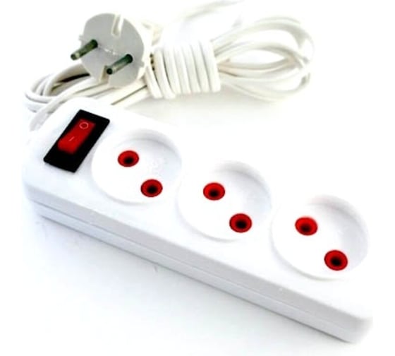 Изображение товара Электрический удлинитель Веллконт с переключателем У10-448 (ШВВП) 3 входа, 7 метров, в индивидуальной упаковке 48992