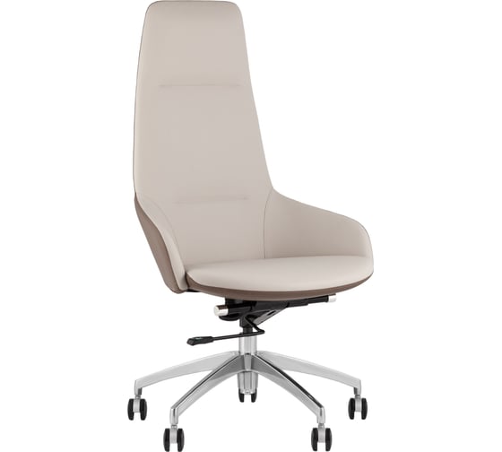 Изображение товара Кресло компьютерное руководителя Стул Груп TopChairs Soulo, бежевый, коричневый A308 8371-6/1