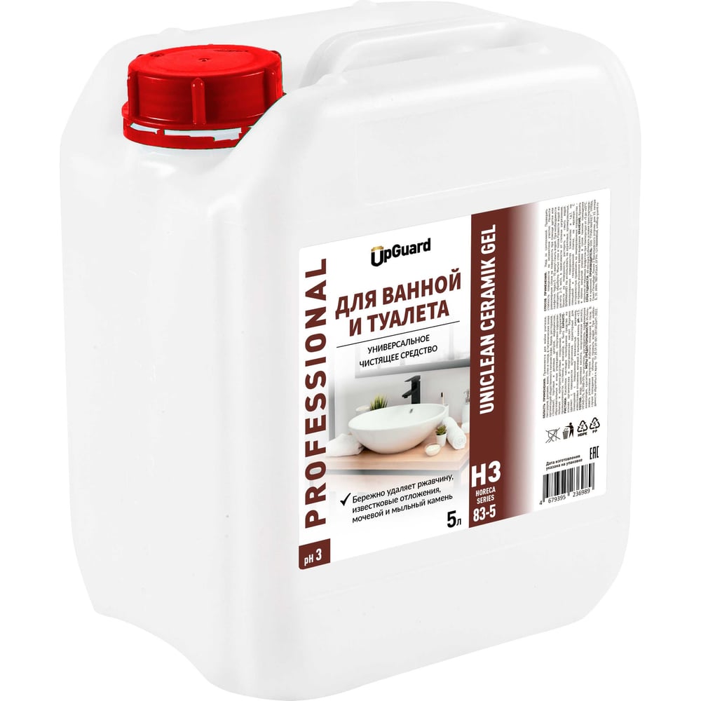Изображение товара Универсальное чистящее средство для ванной и туалета UPGUARD H3 UNICLEAN CERAMIK GEL 5 л
