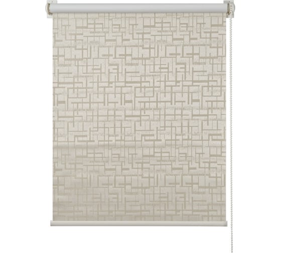Изображение товара Рулонная штора ПраймДекор Blackout Лабиринт дымчатый белый 180х170 см 12180095