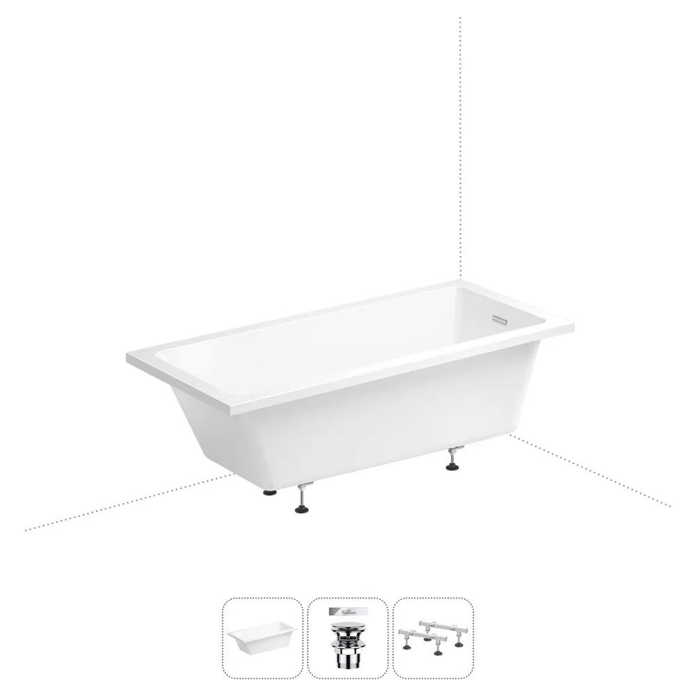 Изображение товара Акриловая ванна Wellsee 150х80 см FreeDom 2.0 - современная встраиваемая ванна