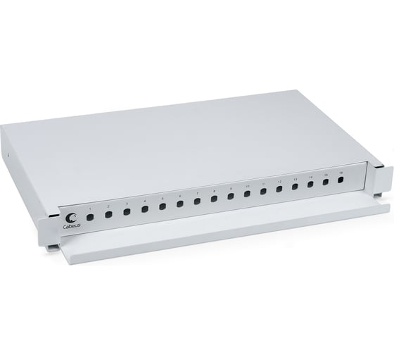 Изображение товара Кросс бокс Cabeus оптический, на 16 ST-FC, со сплайс пластиной, выдвижной, ODF-19-16-ST