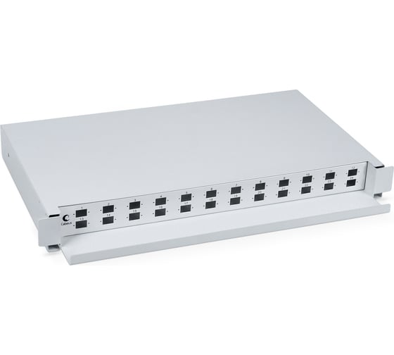 Изображение товара Кросс бокс Cabeus оптический, на 24 SC LC duplex, со сплайс-пластиной, выдвижной ODF-19-24-SC
