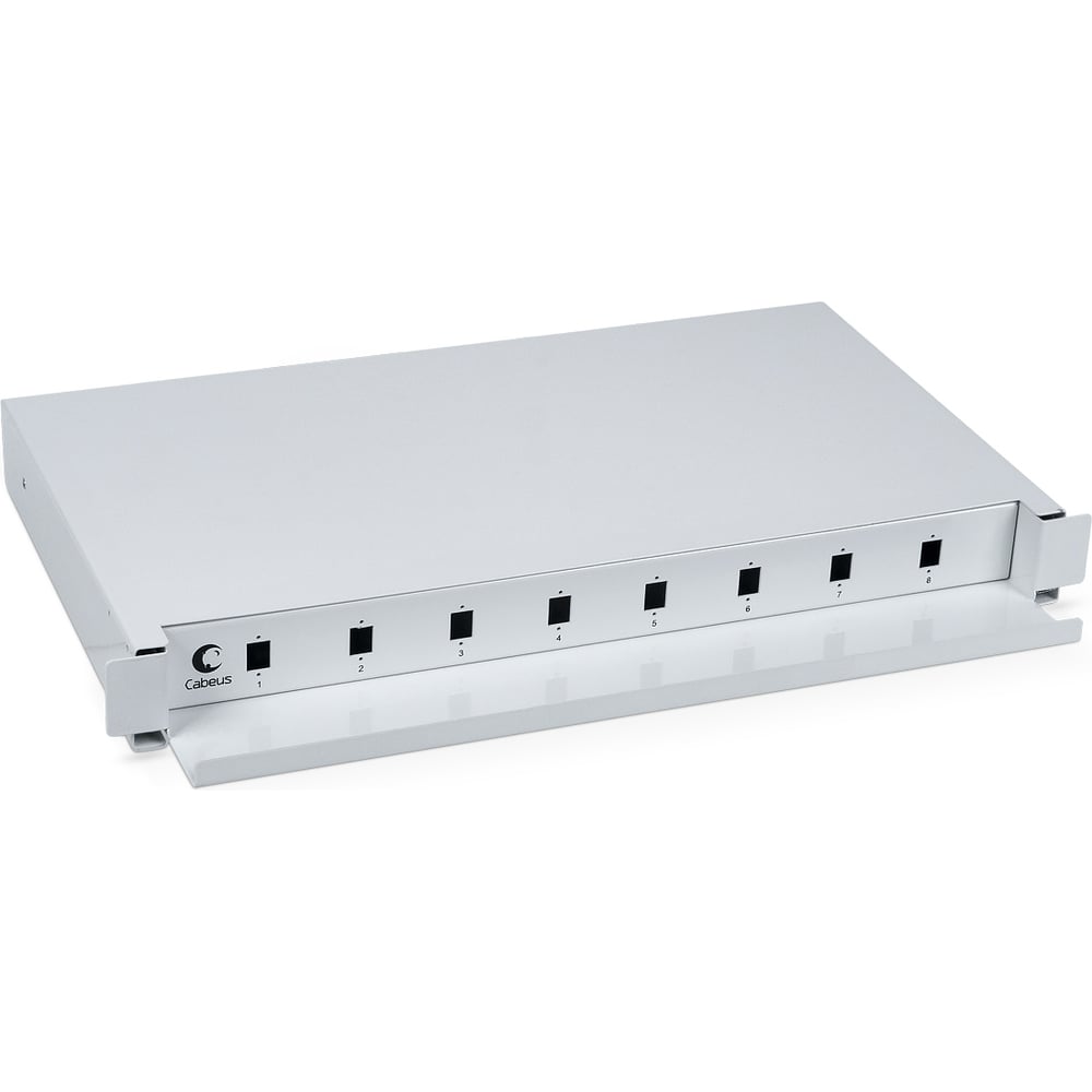 Изображение товара Оптический кросс бокс Cabeus на 8 портов со сплайс пластиной для шкафов 19"