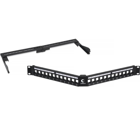 Изображение товара Угловая модульная патч-панель Cabeus 24 порта, 1U, для неэкранированных модулей, PLB-24-CON